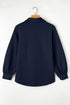 Cable Texture Button Front Puff Sleeve Shacket